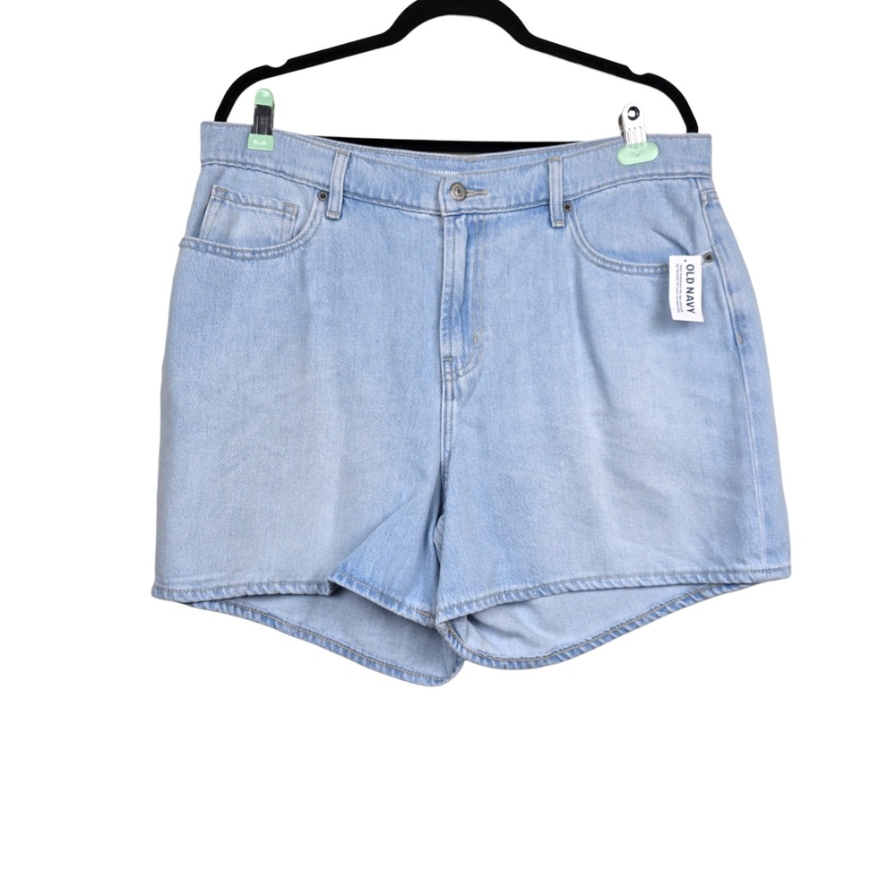 Old Navy Womens Light Wash Curvy High-Rise Baggy Denim Jean Shorts Size 14 NWT